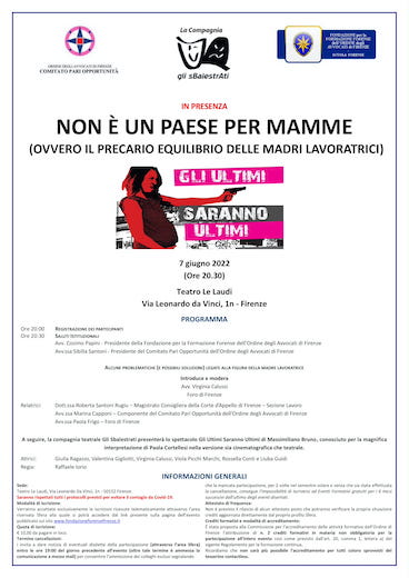 NON È UN PAESE PER MAMME (OVVERO IL PRECARIO EQUILIBRIO DELLE MADRI LAVORATRICI)